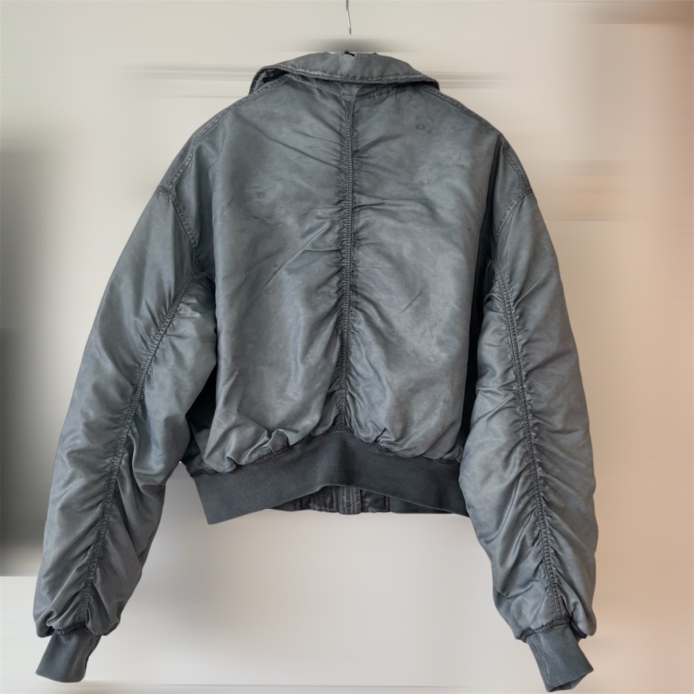 BDG Sydney Nylon Bomber Jacket, Blue, Size Small - Picture 6 of 7